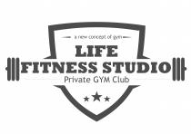 MARCHIO FIGURATIVO LIFE FITNESS STUDIO PRIVATE GYM CLUB è composto da una figura rappresentata da uno scudo attraversato da un