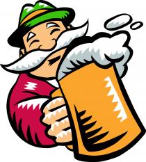 Il marchio è caratterizzato da una sagoma in stile cartoon di un bevitore di birra che reca in mano un