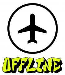 marchio rappresentato con simbolo di aereo all interno di un cerchio e la dicitura offline al di sotto del logo