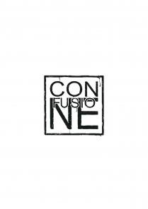 Il logo consiste nella scritta confusione divisa su tre righeconfusioneil lettering è leggermente sbavato