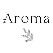 Il marchio aroma è composto dalla parola aroma caratterizzata da caratteri particolari sulle due a, quella iniziale che riporta una