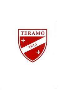 CITTA DI TERAMO 1913 SSD SRLIL MARCHIO E UNO SCUDO DI COLORE ROSSO E BIANCO;IL BORDO E DI COLORE ROSSO;