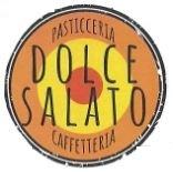 DOLCE SALATO PASTICCERIA CAFFETTERIA IL MARCHIO CONSISTE IN UN CERCHIO CON CERCHI CONCENTRICI,LA CIRCONFERENZA E' DI COLORE NERO POI PROSEGUENDO