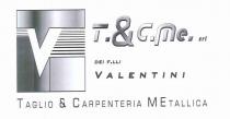T. C.ME. srl dei F.lli Valentini.Il marchio è composto da una figura a destra di forma rettangolare dove è scritta