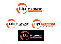 UP FLAVOR E-CIG LIQUID logo raffigurante sul lato sinistro tre baffetti di diversa misura con all interno la scritta Up