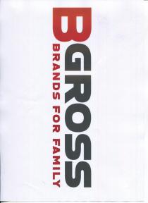 Logotipo composto da font Sans Serif maiuscolo. Da sinistra, una grande B rossa anticipa GROSS in grigio. Chiude il logotipo