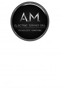 A.M. ELECTRIC SERVICE SRL TECNOLOGIE RINNOVABILI.Il marchio è raffigurato da un cerchio con doppia cornice rotonda, dentro il quale figurano