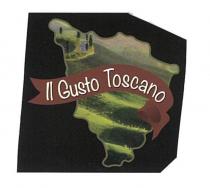 IL MARCHIO CONSISTE IN UNA SAGOMA DI UN TERRITORIO CON SOPRA UNA COCCARDA CON LA DICITURA IL GUSTO TOSCANO