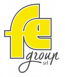 Il marchio è rappresentato dalle parole FE GROUP SRL su sfondo bianco. La parola FE è riportata in carattere stampatello