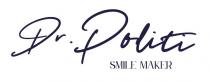 Il marchio è caratterizzato dalla rappresentazione della firma Dr. Politi in blu. In calce è presente la scritta SMILE MAKER