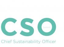 CSO CHIEF SUSTAINABILITY OFFICER SUMMIT grafia a colori. Il marchio è costituito dalla dicitura CSO CHIEF SUSTAINABILITY OFFICER SUMMIT in