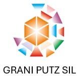 Dicitura GRANI PUTZ SIL accompagnata da una figura che consiste in un esagono centrale tagliato da 6 raggi. Intorno a