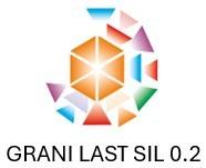 Dicitura GRANI LAST SIL 0.2 accompagnata da una figura che consiste in un esagono centrale tagliato da 6 raggi. Intorno