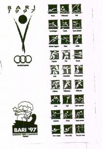 MARCHIO, LOGOTIPO, BARI 1997, MASCOTTE, BARI 97