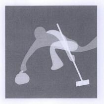 marchio consiste in un impronta quadrata con fondo a mezza coloritura, contenente disegno composto da sagome, rispettivamente a mezza coloritura marchio consiste in un impronta quadrata con fondo a mezza coloritura, contenente disegno composto da sagome, rispettivamente a mezza coloritura contrastante con il fondo e vuote, rappresentanti in forma stilizzata e fantasiosa un giocatore di curling accucciato che lancia l attrezzo e impugna spatola con lungo manico. Il marchio consiste in un impronta quadrata con fondo a mezza coloritura, contenente disegno composto da sagome, rispettivamente a mezza coloritura