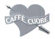 IL MARCHIO CONSISTE NELLA SCRITTA CAFFE CUORE REALIZZATA CON FONT CHARCOAL -REGULAR MAIUSCOLO, IN UN UNICA RIGA E SPAZIATURA REGOLARE A-30. MARCHIO CONSISTE NELLA SCRITTA CAFFE CUORE REALIZZATA CON FONT CHARCOAL -REGULAR MAIUSCOLO, IN UN UNICA RIGA E SPAZIATURA REGOLARE A-30. LA SCRITTA CAFFE CUORE E POSTA SU UNA FASCIA ONDULATA A BANDIERA. LA FASCIA E CARATTERIZZATA DA SFUMATURE CHE ATTRAVERSANO LA FASCIA PER ORIZZONTALE. IL CUORE CON OMBRA GRIGIA E SISTEMATO SOTTO LA FASCIA, ED E TRAFITTO DA UNA FRECCIA, DAL BASSO VERSO L ALTO. IL MARCHIO CONSISTE NELLA SCRITTA CAFFE CUORE REALIZZATA CON FONT CHARCOAL -REGULAR MAIUSCOLO, IN UN UNICA RIGA E SPAZIATURA REGOLARE A-30.