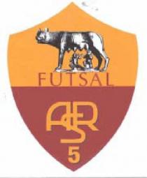 TRATTASI DI SCUDETTO A FORMA BAROCCO DIVISO A DOPPIO COLORE ARANCIO E ROSSO NELLE QUALI VIENE OSPITATO IL DISEGNO DELLA TRATTASI DI SCUDETTO A FORMA BAROCCO DIVISO A DOPPIO COLORE ARANCIO E ROSSO NELLE QUALI VIENE OSPITATO DISEGNO DELLA LUPA ROMANA NELLA PARTE SUPERIORE APPOGGIATO SU UNA SCRITTA FUTSAL CHE DELINEA LA PARTE SUPERIORE DELLO SCUDETTO NELLA PARTE INFERIORE TROVIAMO LE SIGLE E IL NUMERO CHE CARATTERIZZANO LA DENOMINAZIONE DELL ASSOCIAZIONE ASR 5 LA DENOMINAZIONE DEL MARCHIO E AS ROMA FUTSAL MARCHIO FIGURATIVO A COLORI TRATTASI DI SCUDETTO A FORMA BAROCCO DIVISO A DOPPIO COLORE ARANCIO E ROSSO NELLE QUALI VIENE OSPITATO IL DISEGNO DELLA