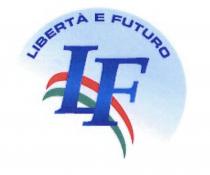 DICITURA LIBERTA E FUTURO NELLA PARTE SUPERIORE A SEMICIRCONFERENZA, LETTERE LF IN CARATTERE EVIDENZIATO SOTTO LA DICITURA LIBERTA E FUTURO DICITURA LIBERTA E FUTURO NELLA PARTE SUPERIORE A SEMICIRCONFERENZA, LETTERE LF IN CARATTERE EVIDENZIATO SOTTO LA DICITURA LIBERTA E FUTURO SOPRA CITATA POSTE SOPRA UN TRICOLORE VERDE BIANCO ROSSO A VIRGOLA.LO SFONDO A CIRCONFERENZA E AZZURRO INTENSO IN ALTO A DESTRA E SFUMATO FINO AL BIANCO IN BASSO A SINISTRA. DICITURA LIBERTA E FUTURO NELLA PARTE SUPERIORE A SEMICIRCONFERENZA, LETTERE LF IN CARATTERE EVIDENZIATO SOTTO LA DICITURA LIBERTA E FUTURO