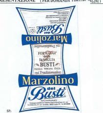 IL MARCHIO E COSTITUITO DA DUE TRAPEZI ATTACCATI LUNGO LA BASE MINORE E AVENTI LE BASI MINORI CONCAVE. AL CENTRO MARCHIO E COSTITUITO DA DUE TRAPEZI ATTACCATI LUNGO LA BASE MINORE E AVENTI LE BASI MINORI CONCAVE. AL CENTRO PRESENTA LA SCRITTA I FORMAGGI DELLA FAMIGLIA BUSTI FAUGLIA TOSCANA ITALIA . LUNGO LA BASE MINORE DI OGNI TRAPEZIO VI E LA SCRITTA I TRADIZIONALI . SOTTO A QUEST ULTIMA E BEN EVIDENTE LA SCRITTA MARZOLINO DEL BUSTI . MARCHIO FIGURATIVO INDIVIDUALE IL MARCHIO E COSTITUITO DA DUE TRAPEZI ATTACCATI LUNGO LA BASE MINORE E AVENTI LE BASI MINORI CONCAVE. AL CENTRO