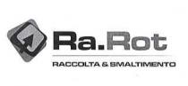 IL MARCHIO SI COMPONE DI SIMBOLI E CARATTERI ALFABETICI, IN PARTICOLARE A SINISTRA SONO PRESENTI 3 FIGURE QUADRANGOLARI SOVRAPPOSTE UNA MARCHIO SI COMPONE DI SIMBOLI E CARATTERI ALFABETICI, IN PARTICOLARE A SINISTRA SONO PRESENTI 3 FIGURE QUADRANGOLARI SOVRAPPOSTE UNA ALL ALTRA IN MODO ASIMMETRICO E CON DIVERSA TONALITA DI COLORAZIONE, TALI QUADRATI HANNO GLI ANGOLI SMUSSATI E SONO ATTRAVERSATI NEL LATO BASSO A SINISTRA DA UNA FRECCIA CHE PUNTA VERSO IL LATO ALTO A DESTRA. ALLA DESTRA DI QUESTA COMPOSIZIONE SIMBOLICA VI E LA SCRITTA RA.ROT E SOTTO LA STESSA LA SCRITTA RACCOLTA SMALTIMENTO, LE DUE SCRITTE SONO DIVISE IN MODO ORIZZONTALE DA UNA LINEA. MARCHIO FIGURATIVO IL MARCHIO SI COMPONE DI SIMBOLI E CARATTERI ALFABETICI, IN PARTICOLARE A SINISTRA SONO PRESENTI 3 FIGURE QUADRANGOLARI SOVRAPPOSTE UNA