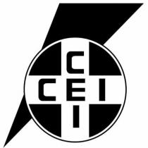 IL MARCHIO CONSISTE NELLA DENOMINAZIONE C CEI I INSCRITTA SU GLI ASSI DIAMETRALI ORTOGONALI TRA LORO DI UN CERCHIO, IN MARCHIO CONSISTE NELLA DENOMINAZIONE C CEI I INSCRITTA SU GLI ASSI DIAMETRALI ORTOGONALI TRA LORO DI UN CERCHIO, IN MODO CHE LA LETTERA E SIA LA STESSA PER ENTRAMBE LE ISCRIZIONI E SIA IN CORRISPONDENZA DEL CENTRO DEL SUDDETTO CERCHIO. I SETTORI DEL CERCHIO CHE CONTORNANO I DUE ASSI SONO IN TONALITA CONTRASTANTE RISPETTO AGLI ASSI STESSI. IL MARCHIO PRESENTA INOLTRE UN TRIANGOLO SCALENO CON LA BASE AL DI SOPRA DEL CERCHIO E CON I LATI CHE CONVERGONO IN UN VERTICE POSTO AL LIVELLO INFERIORE DEL CERCHIO E CHE ATTRAVERSANO OBLIQUAMENTE IL CERCHIO STESSO. LA PARTE DEL TRIANGOLO CHE ATTRAVERSA IL CERCHIO E NASCOSTA DAL CERCHIO STESSO. FIGURATIVO IL MARCHIO CONSISTE NELLA DENOMINAZIONE C CEI I INSCRITTA SU GLI ASSI DIAMETRALI ORTOGONALI TRA LORO DI UN CERCHIO, IN