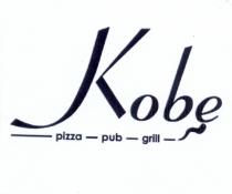IL MARCHIO È COSTITUITO DALLA SCRITTA: KOBE AL DI SOTTO DELLA QUALE SONO ELENCATI I SERVIZI CHE IL MARCHIO RAPPRESENTA MARCHIO È COSTITUITO DALLA SCRITTA: KOBE AL DI SOTTO DELLA QUALE SONO ELENCATI I SERVIZI CHE IL MARCHIO RAPPRESENTA E PRECISAMENTE LE PAROLE PIZZA, PUB, GRILL LE STESSE INTERVALLATE DA TRATTINI NERI. E PRESENTE DOPO L ULTIMO TRATTINO, LATO DX UNA LINEA SINUOSA DI SPESSORE DISOMOGENEO CHE SI RICOLLEGA ALLA LETTERA E DELLA PAROLA KOBE. IL MARCHIO È COSTITUITO DALLA SCRITTA: KOBE AL DI SOTTO DELLA QUALE SONO ELENCATI I SERVIZI CHE IL MARCHIO RAPPRESENTA