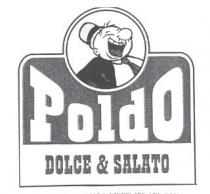 DENOMINAZIONE: POLDO DOLCE SALATO DESCRIZIONE: IL MARCHIO CONSISTE IN UNA CORNICE RETTANGOLARE AVENTE I DUE ANGOLI SUPERIORI SMUSSATI E DENOMINAZIONE: POLDO DOLCE SALATO DESCRIZIONE: MARCHIO CONSISTE IN UNA CORNICE RETTANGOLARE AVENTE I DUE ANGOLI SUPERIORI SMUSSATI E QUELLI INFERIORI A SPIGOLO 90 ALLA QUALE SUL LATO SUPERIORE E STATO ACCOPPIATO CENTRALMENTE UN CERCHIO CON UN DIAMETRO AVENTE MISURA CIRCA LA META DELLA LUNGHEZZA COMPLESSIVA DEL LATO STESSO. ALL INTERNO DEL CERCHIO VI E RAFFIGURATO UN DISEGNO RAPPRESENTANTE IL PERSONAGGIO DEI FUMETTI POLDO A BOCCA SPALANCATA. ALL INTERNO DELLA CORNICE ZONA CENTRALE E PREPONDERANTE DEL LOGO E PRESENTE LA SCRITTA POLDO IN GRANDE CON CARATTERI PROPORZIONALI RISPETTO SIA ALLA LARGHEZZA CHE ALL ALTEZZA DEL LOGO. SOTTO TALE SCRITTA PARTE BASSA DEL LOGO VI E LA SCRITTA DOLCE SALATO CENTRATA RISPETTO ALLA LARGHEZZA DEL RETTANGOLO DENOMINAZIONE: POLDO DOLCE SALATO DESCRIZIONE: IL MARCHIO CONSISTE IN UNA CORNICE RETTANGOLARE AVENTE I DUE ANGOLI SUPERIORI SMUSSATI E