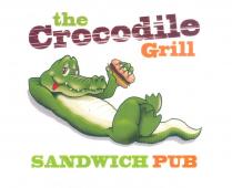 IL MARCHIO SI COMPONE DI TRE ELEMENTI PRINCIPALI: IL NOME THE CROCODILE GRILL TRADUZIONE ITALIANA IL COCCODRILLO - GRIGLIERIA FONT MARCHIO SI COMPONE DI TRE ELEMENTI PRINCIPALI: IL NOME THE CROCODILE GRILL TRADUZIONE ITALIANA IL COCCODRILLO - GRIGLIERIA FONT BLACKOAK STD - TUTTO MINUSCOLO - E SU TRE RIGHE: THE PANTONE 368 IN ALTO SX, CROCODILE PANTONE 483 - EFFETTO GRAFFIATO CENTRATO E RUOTATO DI 5 IN SENSO ANTIORARIO, GRILL PANTONE 151 IN BASSO A DX. L ILLUSTRAZIONE RAPPRESENTA UN ALLEGRO COCCODRILLO IN VERSIONE CARTOON, SUPINO CON UN PANINO NELLA ZAMPA SX E LA ZAMPA DX SOTTO LA TESTA, LE ZAMPE POSTERIORI COMODAMENTE INCROCIATE. IL CLAIM SANDWICH PUB TRADUZIONE ITALIANA PANINOTECA OCCUPA LA PARTE INFERIORE DEL LOGO - FONT BLACKOAK STD - TUTTO MAIUSCOLO - SANDWICH PANTONE 368 PUB PANTONE 151 . IL MARCHIO SI COMPONE DI TRE ELEMENTI PRINCIPALI: IL NOME THE CROCODILE GRILL TRADUZIONE ITALIANA IL COCCODRILLO - GRIGLIERIA FONT
