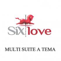 IL MARCHIO E COSTITUITO DALL ESPRESSIONE SIX LOVE MULTI SUITE A TEMA, ABBINATA ALL ELEMENTO FIGURATIVO, COSI COME RAPPRESENTATO IN ALLEGATO FIGURATIVO MARCHIO E COSTITUITO DALL ESPRESSIONE SIX LOVE MULTI SUITE A TEMA, ABBINATA ALL ELEMENTO FIGURATIVO, COSI COME RAPPRESENTATO IN ALLEGATO FIGURATIVO A COLORI IL MARCHIO E COSTITUITO DALL ESPRESSIONE SIX LOVE MULTI SUITE A TEMA, ABBINATA ALL ELEMENTO FIGURATIVO, COSI COME RAPPRESENTATO IN ALLEGATO FIGURATIVO
