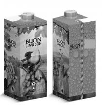 MARCHIO FIGURATIVO DISPOSTO SU TRE LATI DELLA CONFEZIONE DI VINO SU CUI E IMPRESSA L IMMAGINE DI UN CALICE ATTORNIATO DA MARCHIO FIGURATIVO DISPOSTO SU TRE LATI DELLA CONFEZIONE DI VINO SU CUI E IMPRESSA L IMMAGINE DI UN CALICE ATTORNIATO DA PAMPINI. CALICE FUORIESCE DA UN TRONCO DI LEGNO CHE SI APRE A META PER MEZZO DI UNA CERNIERA CHE PERCORRE DUE LATI DELLA CONFEZIONE. SOPRA IL BICCHIERE COMPARE LA DICITURA BUON UMORE, COME DA ESEMPLARE ALLEGATO. MARCHIO FIGURATIVO DISPOSTO SU TRE LATI DELLA CONFEZIONE DI VINO SU CUI E IMPRESSA L IMMAGINE DI UN CALICE ATTORNIATO DA