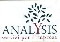 IL MARCHIO CONSISTE NELLA SCRITTA ANALYSIS SERVIZI PER L IMPRESA IN DUE COLORI, VERDE E MARRONE. SOPRA LA LETTERA Y C E MARCHIO CONSISTE NELLA SCRITTA ANALYSIS SERVIZI PER L IMPRESA IN DUE COLORI, VERDE E MARRONE. SOPRA LA LETTERA Y C E UNA FRONDA DI ALBERO STILIZZATA LA Y E IL TRONCO DELL ALBERO STILIZZATO . LA Y E SERVIZI PER L IMPRESA SONO DI COLORE MARRONE, IL RESTO E VERDE. ANALYSIS E ALLA PRIMA RIGA MENTRE SERVIZI PER L IMPRESA E NELLA RIGA SOTTOSTANTE. IL CARATTERE DI ANALYSIS E ARNO PRO, LIGHT DISPLAY . IL CARATTERE SERVIZI PER L IMPRESA E PERPETUA REGULAR VERDE C90, M30, Y95, K30 MARRONE C25, M85, Y100, K10 IL MARCHIO CONSISTE NELLA SCRITTA ANALYSIS SERVIZI PER L IMPRESA IN DUE COLORI, VERDE E MARRONE. SOPRA LA LETTERA Y C E