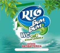 RIO BUM BUM WC GEL CLOROFILLA AZIONE ANTIBATTERICA FIGURATIVO A COLORI IL RIO BUM BUM WC RIO BUM BUM WC GEL CLOROFILLA AZIONE ANTIBATTERICA FIGURATIVO A COLORI MARCHIO CONSISTE NEL LOGO RIO BUM BUM WC GEL CLOROFILLA AZIONE ANTIBATTERICA E NEGLI ELEMENTI FIGURATIVI COME DA ESEMPLARE ALLEGATO. RIO BUM BUM WC GEL CLOROFILLA AZIONE ANTIBATTERICA FIGURATIVO A COLORI IL MARCHIO CONSISTE NEL LOGO RIO BUM BUM WC