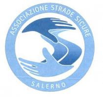 DUE MANI DI COLORE BLU ED AZZURRO CHE LIMITANO IN ALTO ED IN BASSO NORD/SUD UNA STRADA RACCHIUSE IN UN DUE MANI DI COLORE BLU ED AZZURRO CHE LIMITANO IN ALTO ED IN BASSO NORD/SUD UNA STRADA RACCHIUSE IN UN CERCHIO FONDO BIANCO CON UNA CORNICE ROTONDA FONDO AZZURRO IN CUI SI LEGGE IN ALTO LA DENOMINAZIONE - ASSOCIAZIONE STRADE SICURE ED IN BASSO LA CITTA OVE L ASSOCIAZIONE HA SEDE - SALERNO. DUE MANI DI COLORE BLU ED AZZURRO CHE LIMITANO IN ALTO ED IN BASSO NORD/SUD UNA STRADA RACCHIUSE IN UN