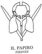 CONSISTENTE SOSTANZIALMENTE NELLE PAROLE FANTASIA IL PAPIRO ASSOCIATE ALLA SOTTOSTANTE INDICAZIONE FIRENZE ED AL DISEGNO DI UN FIORE STILIZZATO SIMMETRICO CONSISTENTE SOSTANZIALMENTE NELLE PAROLE FANTASIA PAPIRO ASSOCIATE ALLA SOTTOSTANTE INDICAZIONE FIRENZE ED AL DISEGNO DI UN FIORE STILIZZATO SIMMETRICO CON PETALI ARCUATI VERSO L ALTO E VERSO IL BASSO E CON DUE SOTTILI FOGLIE LANCEOLATE.