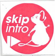 IL MARCHIO SKIP INTRO È COMPOSTO DA UN ETICHETTA CIRCOLARE CON RIEMPIMENTO ROSSO CON I SEGUENTI ELEMENTI DALL ALTO IN BASSO; LA MARCHIO SKIP INTRO È COMPOSTO DA UN ETICHETTA CIRCOLARE CON RIEMPIMENTO ROSSO CON I SEGUENTI ELEMENTI DALL ALTO IN BASSO; LA SCRITTA IN BIANCO REALIZZATA CON LE PAROLE SKIP, CARATTERE HELVETICA GRASSETTO E CORSIVO, SOTTOSTANTE, E, ALLINEATO PERFETTAMENTE A INTRO CARATTERE HELVETICA CORSIVO. LE VOCALI I DI SKIP E INTRO SONO ENTRAMBE DUE PUNTI ESCLAMATIVI AL CAPOVOLTI. AL DI SOTTO DELLE SCRITTE SEMPRE IN BIANCO SIMBOLO FORWARD E LA SILOUETTE DI UN TOPO BIANCO CON OCCHIO, SOPRACCIGLIA E NASO ROSSO E CUFFIE BIANCHE E ROSSE IL MARCHIO SKIP INTRO È COMPOSTO DA UN ETICHETTA CIRCOLARE CON RIEMPIMENTO ROSSO CON I SEGUENTI ELEMENTI DALL ALTO IN BASSO; LA