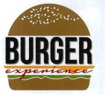 FIGURA: SU SFONDO BIANCO UN DISEGNO DI UN PANINO CON HAMBURGER DI 6 STRATI, IL PRIMO IN ALTO BOMBATO DI FIGURA: SU SFONDO BIANCO UN DISEGNO DI UN PANINO CON HAMBURGER DI 6 STRATI, PRIMO IN ALTO BOMBATO DI COLORE NOCCIOLA E PUNTEGGIATO IN BIANCO - NEL SECONDO STRATO È PRESENTE LA SCRITTA BURGER SOTTO DESCRITTA - IL TERZO STRATO È COMPOSTO DA UNA LINEA RETTANGOLARE COLOR SENAPE CON UNA SBAVATURA SULLA DESTRA CHE RAPPRESENTA LA SALSA - NEL QUARTO STRATO LA SCRITTA EXPERIENCE SOTTO DESCRITTA - IL 5 STRATO È FORMATO DA UNA RIGA IRREGOLARE CHE RAPPRESENTA L INSALATA E L ULTIMO STRATO È UN RETTANGOLO CON CHIUSURA IRREGOLARE IN ALTO CHE RAPPRESENTA IL FONDO DEL PANE DI COLORE NOCCIOLA. SCRITTA: LA PRIMA SCRITTA BURGER È DOPPIA IN COLORE MARRONE IN CARATTERE BEBAS NEUE LA SECONDA SCRITTA EXPERIENCE IN ROSSO IN CARATTERE HOUSEGRIND. MARCHIO FIGURATIVO A COLORI FIGURA: SU SFONDO BIANCO UN DISEGNO DI UN PANINO CON HAMBURGER DI 6 STRATI, IL PRIMO IN ALTO BOMBATO DI
