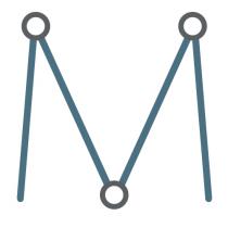 logo raffigura una M maiuscola con tre 3 cerchi, posti nelle intersezioni delle linee che compongono la lettera e logo raffigura una M maiuscola con tre 3 cerchi, posti nelle intersezioni delle linee che compongono la lettera e che simulano graficamente le fermate di una linea di metropolitana Il logo raffigura una M maiuscola con tre 3 cerchi, posti nelle intersezioni delle linee che compongono la lettera e