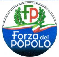 marchio è di forma circolare con lo sfondo diviso orizzontalmente in due tinte: l emisfero superiore è di colore bianco, marchio è di forma circolare con lo sfondo diviso orizzontalmente in due tinte: l emisfero superiore è di colore bianco, l emisfero inferiore è di colore blu con una ulteriore gradazione di tonalità dal blu chiaro - nella parte superiore dell emisfero - al blu scuro nella parte inferiore dello stesso . La divisione orizzontale dei due emisferi è data da una striscia di un drappo tricolore dei colori della bandiera italiana: verde, bianco e rosso che, con andamento lievemente ondulare, percorre il cerchio da sinistra a destra, disegnando, poco oltre la metà del suo percorso, una semplice ruota che, girando su sé stessa, riprende poi il suo corso. Sull emisfero inferiore di colore blu, occupandone buona parte, campeggia la scritta bianca orizzontale su due linee parallele: Forza del sopra, e POPOLO sotto. Sulla F di Forza è presente un segno di una croce ottenuto mediante l allungamento a sinistra della prima dal basso verso l alto stanghetta orizzontale della lettera, e mediante una leggera spaccatura, poco più in alto, della stanghetta verticale da quella superiore orizzontale. La parola Forza ha l iniziale in maiuscolo, ma il resto in minuscolo ed è un poco più grande della parola del che è anch essa in minuscolo e si trova sulla medesima linea. Sulla linea successiva, la parola POPOLO è tutta in maiuscolo ed è dimensionalmente più grande della parola Forza . L emisfero bianco superiore è percorso da sinistra a destra, secondo un arco che segue l andamento della circonferenza percorrendola per intero limitatamente alla sua parte superiore, dalla scritta nera ripetitiva Amor omina vincit separata l una dall altra da un mini rombo bianco dai lati neri, steso orizzontalmente, e con due lati che fuoriescono lievemente rendendo la forma di un pesce stilizzato . La scritta si mantiene in tutta la sua estensione arcuata ed è sempre prossima alla linea della circonferenza. Al centro del marchio emergono, dalla striscia tricolore divisoria, due rami marroni con foglie verdi con andamento arcuato di quelli che si rinvengono negli stemmi comunali italiani o sul simbolo della Repubblica Italiana : quello a sinistra è di ulivo, quello a destra è di quercia. Tra di essi due lettere maiuscole: la F di colore verde, sempre con un segno di croce ottenuto attraverso i medesimi espedienti grafici sopra indicati, collocata quasi all altezza della sommità dei ramoscelli; la P di coloro rosso, avente le medesime dimensioni della F, ma collocata a destra della F ed un poco più in basso rispetto alla sua linea. Il marchio è di forma circolare con lo sfondo diviso orizzontalmente in due tinte: l emisfero superiore è di colore bianco
