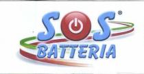MARCHIO COSTITUITO DALLA SCRITTA STILIZZATA SOS BATTERIA A RILIEVO E CON OMBRE, LA LETTERA O E RAFFIGURATA DA UN PULSANTE ON/OFF MARCHIO COSTITUITO DALLA SCRITTA STILIZZATA SOS BATTERIA A RILIEVO E CON OMBRE, LA LETTERA O E RAFFIGURATA DA UN PULSANTE ON/OFF DI COLORE ROSSO CON SIMBOLO POWER CENTRALE DI COLORE BIANCO. LE RESTANTI LETTERE SONO DI COLORE AZZURRO. LA PAROLA SOS E POSTA SU UN SOLO RIGO ED E DI DIMENSIONI MAGGIORI DELLA SCRITTA BATTERIA POSTA SUL RIGO SUCCESSIVO. LA SCRITTA E SOVRAPPOSTA A UN NASTRO TRICOLORE SVOLAZZANTE CON OMBREGGIATURA DALL ASPETTO DI UNA S AL CONTRARIO. IL TUTTO COME DA ESEMPLARE QUI RIPRODOTTO. MARCHIO COSTITUITO DALLA SCRITTA STILIZZATA SOS BATTERIA A RILIEVO E CON OMBRE, LA LETTERA O E RAFFIGURATA DA UN PULSANTE ON/OFF