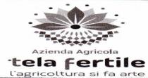 marchio rappresentato da una parte testuale, dal nome Tela Fertile,tela come terra e fertile che da buoni frutti,con un colore marchio rappresentato da una parte testuale, dal nome Tela Fertile,tela come terra e fertile che da buoni frutti,con un colore sfumato dalla sinistra alla destra della scritta, direzione della lettura, la prima lettera la t è anticipata da una sfera piccola, parte del logo è rappresentato da dei disegni geometrici, un fiore sbocciato con n 9 petali, n. 5 sulla prima linea, divisi con numero tre patali di identico colore e n. 2 di alternati agli altri, tutti dello stesso colore, al centro una stella con una sfera, nella linea superiore n. 4 petali di colore identico, come da cornice: parte alta n. 8 cerchi, di colore alternati, nella parte bassa, n. 32 rombi, disposti su tre file, distanziati da n. 7 petali. marchio rappresentato da una parte testuale, dal nome Tela Fertile,tela come terra e fertile che da buoni frutti,con un colore