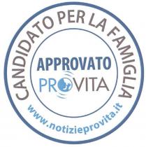 CANDIDATO PER LA FAMIGLIA www.notizieprovita.it - approvato pro vita il marchio e un doppio bollino circolare dai contorni azzurri e CANDIDATO PER LA FAMIGLIA www.notizieprovita.it - approvato pro vita marchio e un doppio bollino circolare dai contorni azzurri e su sfondo bianco, il primo cerchio e piu spesso del secondo. al centro del bollino e posta la frase in stampatello: approvato di colore azzurro intenso e pro vita . la parola provita compone la parte maggiormente visibile del centro del bollino. in questa le prime lettere pro sono in azzurro chiaro, mentre le successive vita sono in grigio antracite. lo spazio interno, a sinistra della lettera o e occupato da una immagine stilizzata di un bambino di profilo-sempre in azzurro chiaro- di cui sono visibili la testa, parte della spalla e di un avambraccio con la mano aperta e il dito pollice che sfiora la bocca. a enfatizzare questa immagine sono posti, in diagonale da destra a sinistra e al di fuori di ciascun bordo superiore e inferiore della o, due segni simili a due parentesi tonde sfumate ai margini e di grandezza diversa, i segni piu interni sono leggermente piu piccoli di quelli esterni. nella corona esterna del bollino c e la frase in stampatello e grigio antracide candidato per la famiglia e la indicazione in corsivo azzurro del sito: www.notizieprovita.it CANDIDATO PER LA FAMIGLIA www.notizieprovita.it - approvato pro vita il marchio e un doppio bollino circolare dai contorni azzurri e