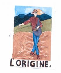 L ORIGINE il marchio e rappresentato da un riquadro che raffigura un paesaggio tipico degli Appennini.L immagine di un seminatore che porta L ORIGINE marchio e rappresentato da un riquadro che raffigura un paesaggio tipico degli Appennini.L immagine di un seminatore che porta con sé la semente dentro casacca a forma di cono messicano di un grembiule appeso alla spalla sinistra, ancorata a destra all anca cintura dei pantaloni ed al centro appoggiata al ventre. L immagine evidenzia che l attivita inizia all alba, al sorgere del sole, n lontananza e raffigurato il sole che si alza tra le montagne degli Appennini. I vari colori del quadro ricordano quelli naturali che caratterizzano il periodo della semina. L ORIGINE il marchio e rappresentato da un riquadro che raffigura un paesaggio tipico degli Appennini.L immagine di un seminatore che porta