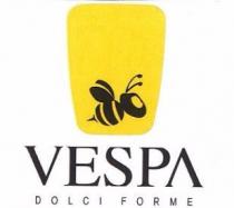 IL MARCHIO CONSISTE IN UN TRAPEZIO ISOSCELE ROVESCIATO CON VERTICI ARROTONDATI DI COLORE GIALLO CHE RACCHIUDE ALLA BASE UNA VESPA MARCHIO CONSISTE IN UN TRAPEZIO ISOSCELE ROVESCIATO CON VERTICI ARROTONDATI DI COLORE GIALLO CHE RACCHIUDE ALLA BASE UNA VESPA STILIZZATA DI COLORE NERO. L INSIEME SORMONTANTE LA SCRITTA VESPA E NEL RIGO SUCCESSIVO SOTTOSTANTE, LA SCRITTA DOLCI FORME. IL MARCHIO CONSISTE IN UN TRAPEZIO ISOSCELE ROVESCIATO CON VERTICI ARROTONDATI DI COLORE GIALLO CHE RACCHIUDE ALLA BASE UNA VESPA