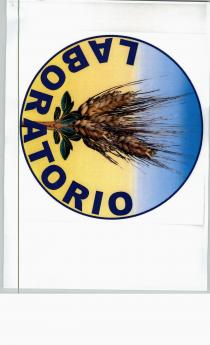 LABORATORIO - FASCIO DI SPIGHE DI GRANO, CINTO ALLA BASE DA UN RAMO DI ALLORO SEMPRE VERDE CHE SIMBOLEGGIANO LAVORO LABORATORIO - FASCIO DI SPIGHE DI GRANO, CINTO ALLA BASE DA UN RAMO DI ALLORO SEMPRE VERDE CHE SIMBOLEGGIANO LAVORO E CULTURA. TUTTO RACCHIUSO IN UN CERCHIO CON SFONDO GIALLO ED AZZURRO E CON LA DICITURA INTERNA AL CERCHIO STESSO LABORATORIO LABORATORIO - FASCIO DI SPIGHE DI GRANO, CINTO ALLA BASE DA UN RAMO DI ALLORO SEMPRE VERDE CHE SIMBOLEGGIANO LAVORO