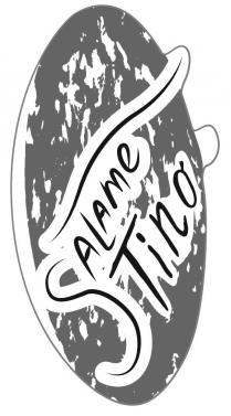 marchio FIGURATIVO consiste nella dicitura SALAME al di sotto della quale e posta la dicitura TINO . Entrambe le diciture marchio FIGURATIVO consiste nella dicitura SALAME al di sotto della quale e posta la dicitura TINO . Entrambe le diciture sono in caratteri originali ed in particolare la lettera S e di dimensioni maggiori rispetto alle altre lettere. Le diciture sono contenute all interno di una fetta di salame stilizzata. Il marchio FIGURATIVO consiste nella dicitura SALAME al di sotto della quale e posta la dicitura TINO . Entrambe le diciture