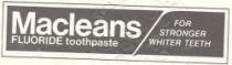 Macleans FLUORIDE toothpaste FOR STRONGER WHITER TEETH