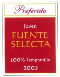 Preferido Joven FUENTE SELECTA 100 % Tempranillo 2003