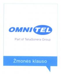 OMNITEL Part of TeliaSonera Group Žmonės klauso