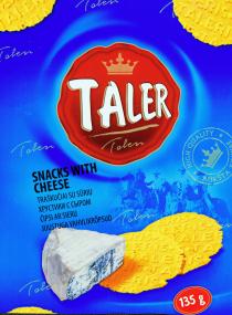 TALER SNACKS WITH CHEESE TRAŠKUČIAI SU SŪRIU HRUSTIKI S SYROM ČIPSI AR SIERU JUUSTUGA VAHVLIKROPSUD