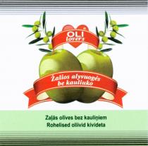 OLI lovers Žalios alyvuogės be kauliuko Zajas olives bez kauliniem Rohelised oliivid kivideta